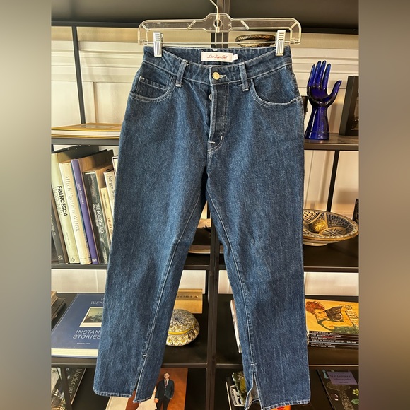 Lisa Says Gah Ellis Side Slits Jeans Stone Wash Indigo - Picture 4 of 9